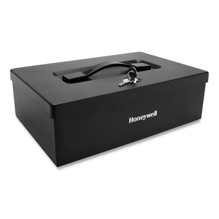 Honeywell Fire Resistant Steel Security Box with Key Lock, 12.7 x 8.8 x 4.1, Black 6124